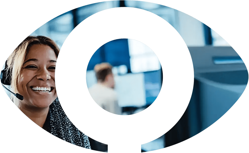 Eye Cut Out Woman Smiling Left Focus