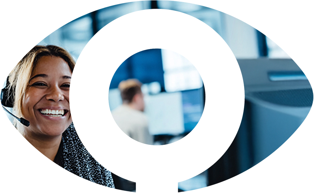 Eye Cut Out Woman Smiling Left Focus